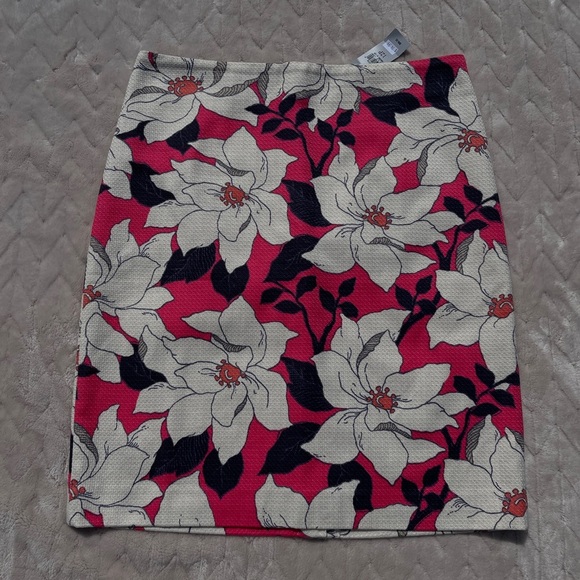 NWT Ann Taylor Loft Floral Pink Blue and Cream Skirt - Picture 3 of 6